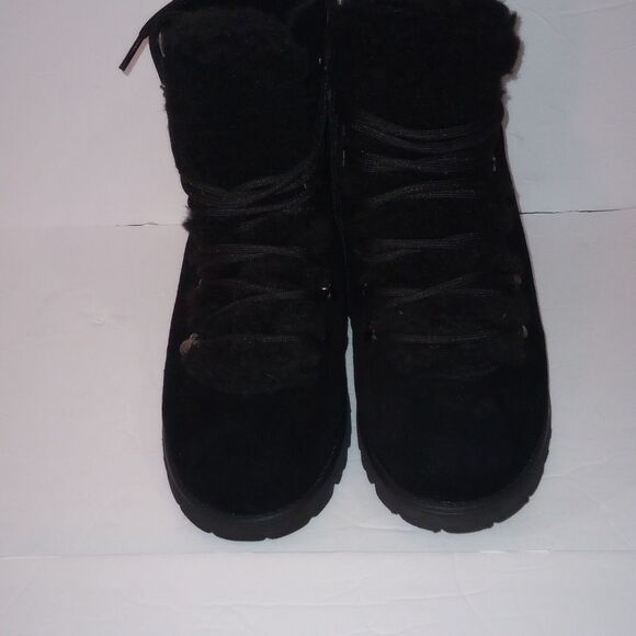 🆕🥾Bearpaw Alisa Suede Shearling Boots - Black, Sz 8 - Picture 2 of 8